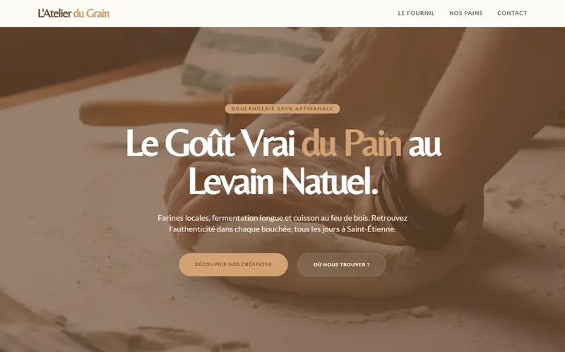 Aperçu L'Atelier du Grain — Création de site vitrine par 1nformax